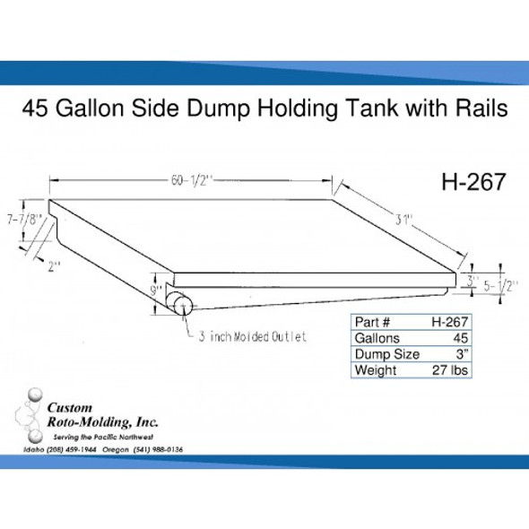 45 Gallon Side Dump RV Holding Tank | H-267