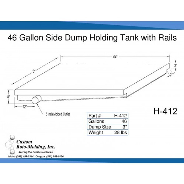 46 Gallon Side Dump RV Holding Tank | H-412