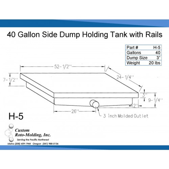 40 Gallon Side Dump RV Holding Tank | H-5