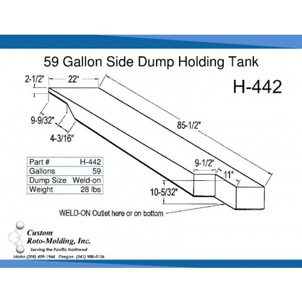 59 Gallon Side Dump RV Holding Tank | H-442