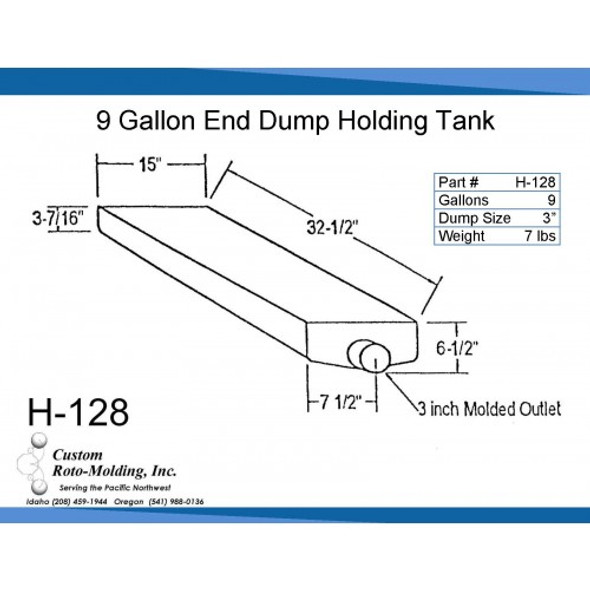 9 Gallon End Dump RV Holding Tank | H-128