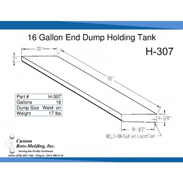 16 Gallon End Dump RV Holding Tank | H-307