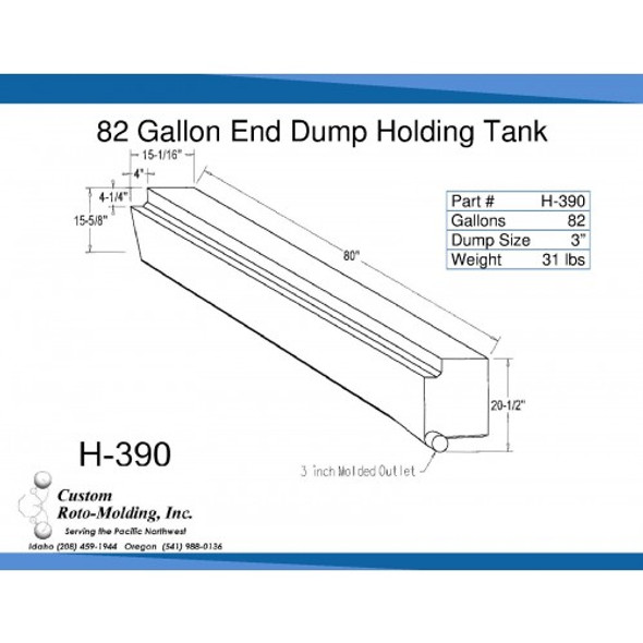 82 Gallon End Dump RV Holding Tank | H-390