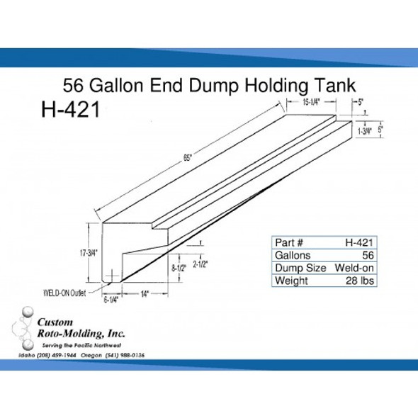 56 Gallon End Dump RV Holding Tank | H-421