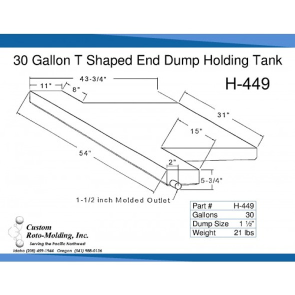 30 Gallon End Dump RV Holding Tank | H-449