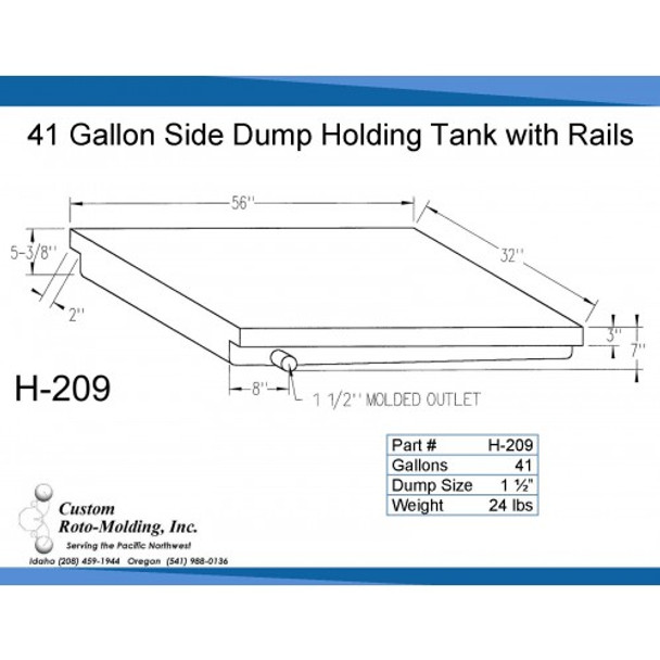 42 Gallon Side Dump RV Holding Tank | H-209