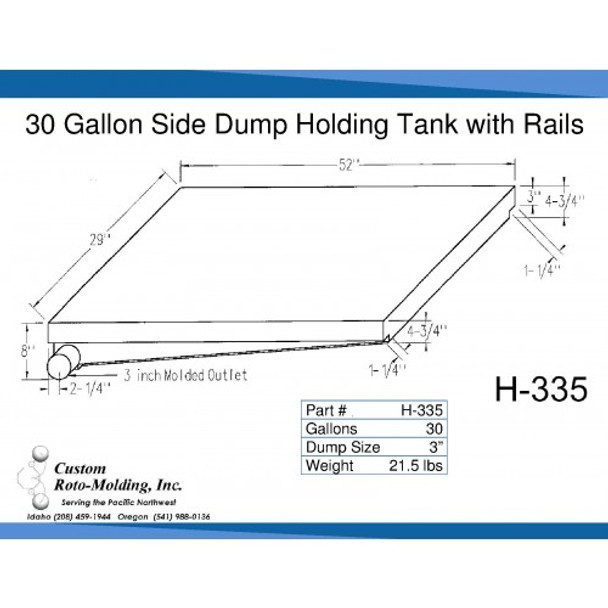 30 Gallon Side Dump RV Holding Tank | H-335