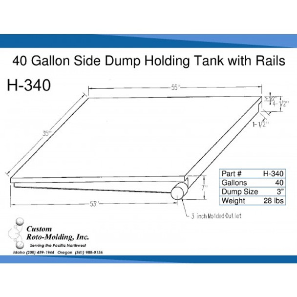 40 Gallon Side Dump RV Holding Tank | H-340