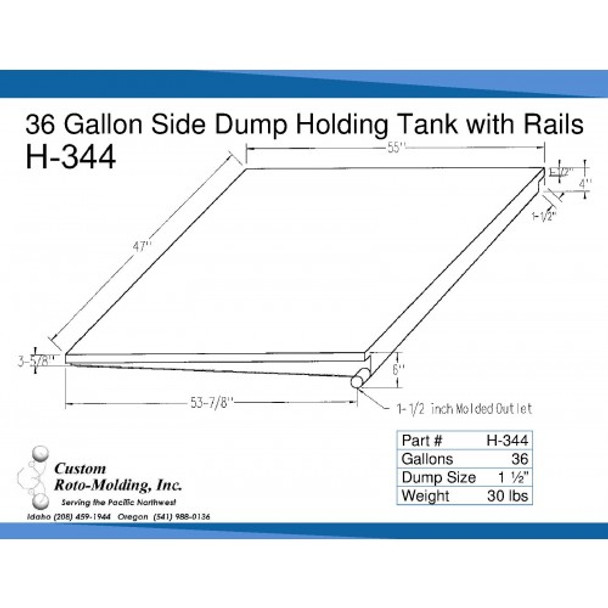 36 Gallon Side Dump RV Holding Tank | H-344