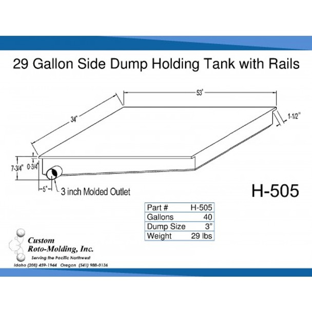 40 Gallon Side Dump RV Holding Tank | H-505