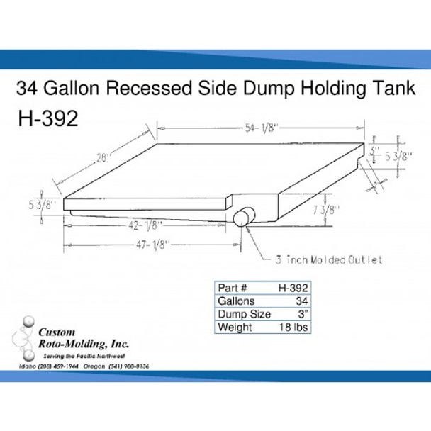 34 Gallon Side Dump RV Holding Tank | H-392