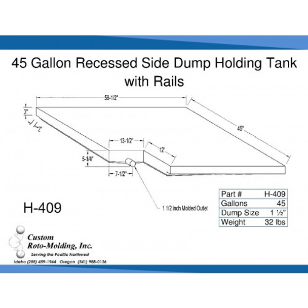 45 Gallon Side Dump RV Holding Tank | H-409