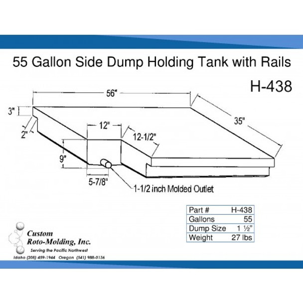 55 Gallon Side Dump RV Holding Tank | H-438