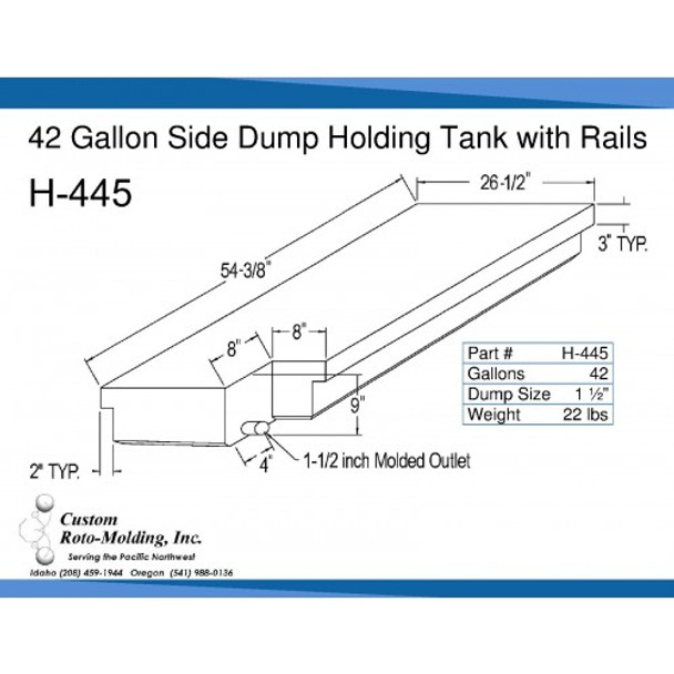 42 Gallon Side Dump RV Holding Tank | H-445