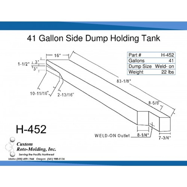 41 Gallon Side Dump RV Holding Tank | H-452