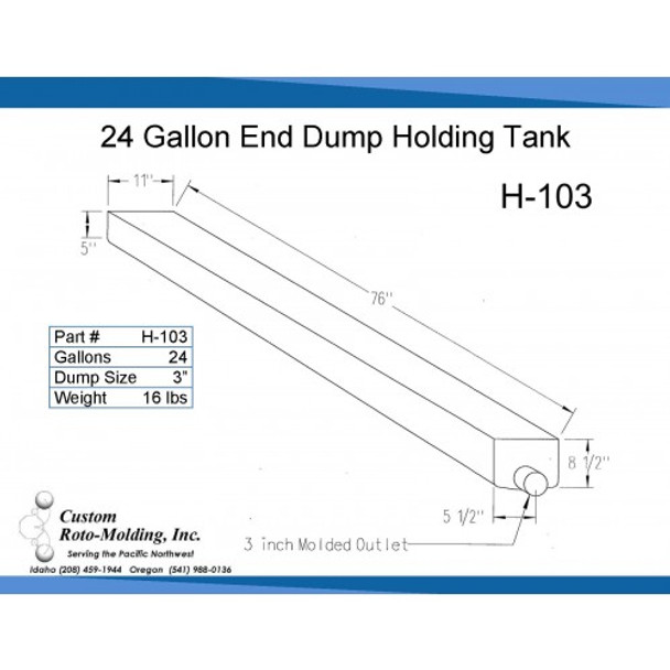 24 Gallon End Dump RV Holding Tank | H-103