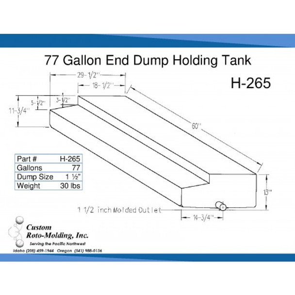 77 Gallon End Dump RV Holding Tank | H-265