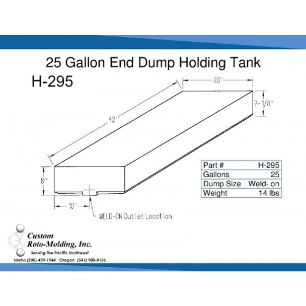 25 Gallon End Dump RV Holding Tank | H-295