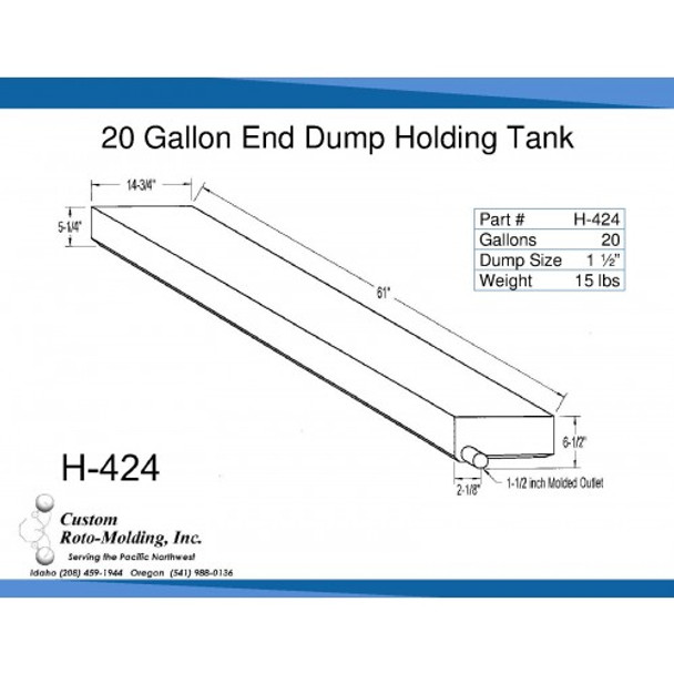 20 Gallon End Dump RV Holding Tank | H-424