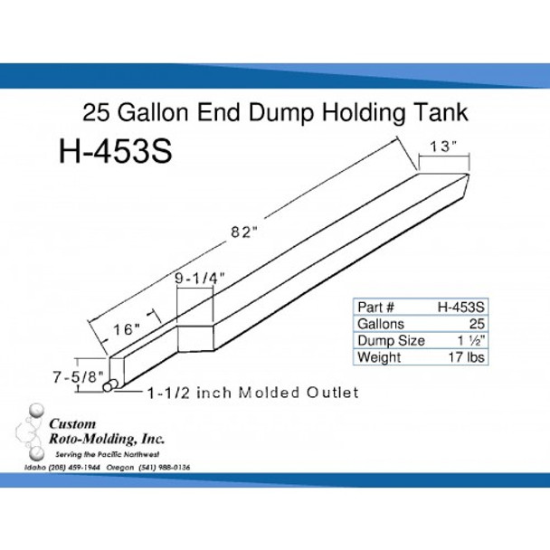 25 Gallon End Dump RV Holding Tank | H-453S