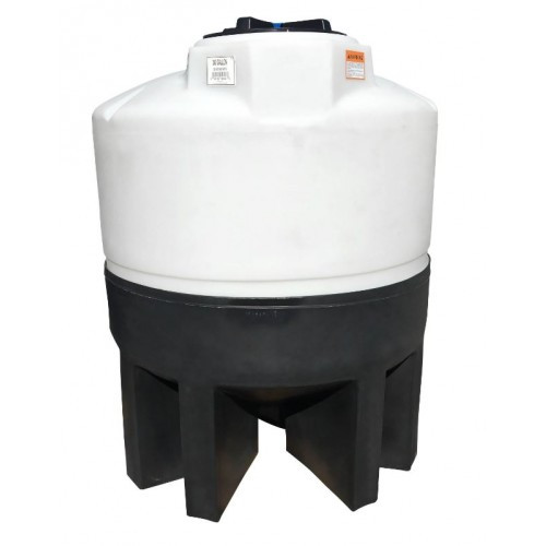 300 Gallon Cone Bottom Tank with Poly Stand