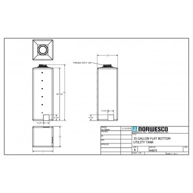 35 Gallon Flat Bottom Utility Tank