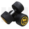 Custom Commercial Rubber Round Head Dumbbell - Yellow