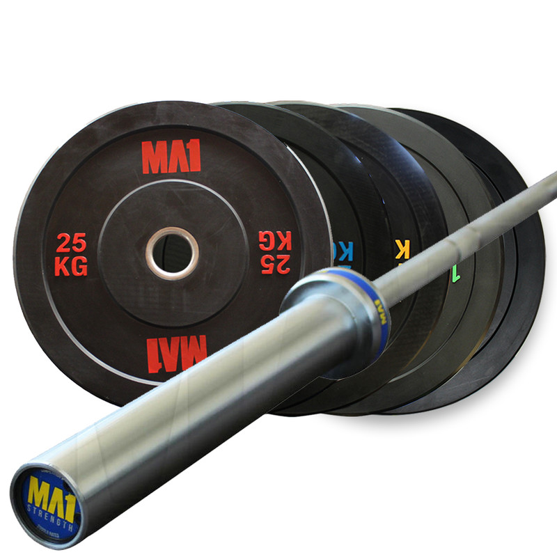 MA1 Classic Bumper Plate Package - 150kg set with 20kg Comp Bar