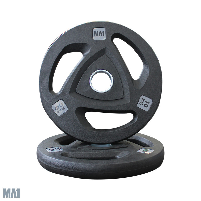 MA1 Olympic Rubber Coated Tri Hole Weight Plate 10kg