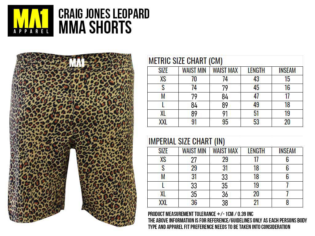 Mma Shorts Size Chart