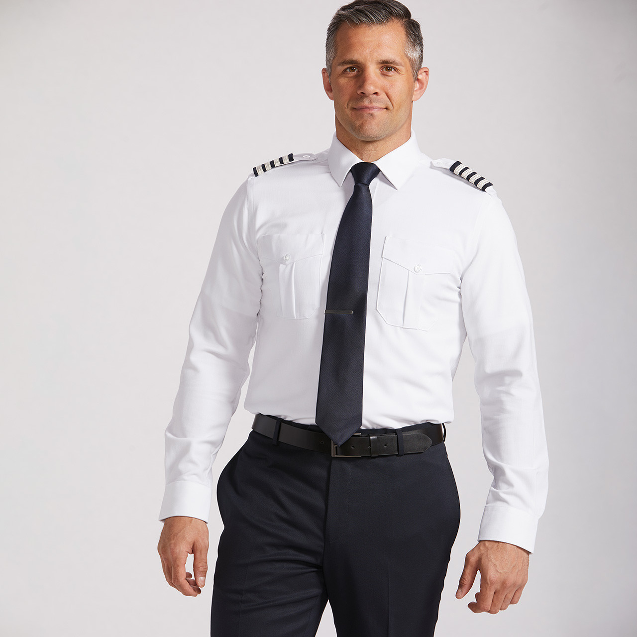 Men's Pilot Shirt, Long-Sleeve, White 