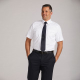 Men's Pilot Shirt, Short-Sleeve, White 