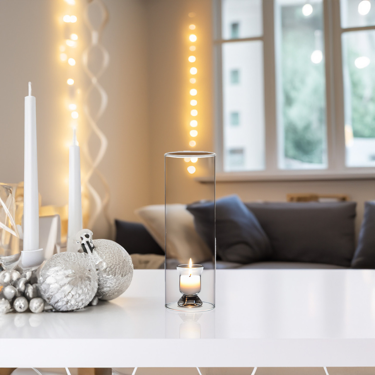 HST2510 - Clear Hurricane Candle Shade Chimney Tube [No Bottom