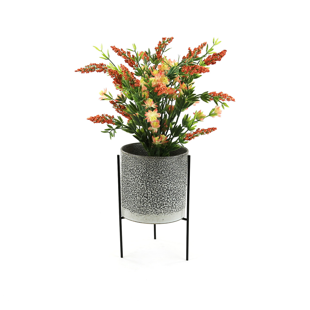 META011BK - Reversible Black Metal Vase Stand - 10.25