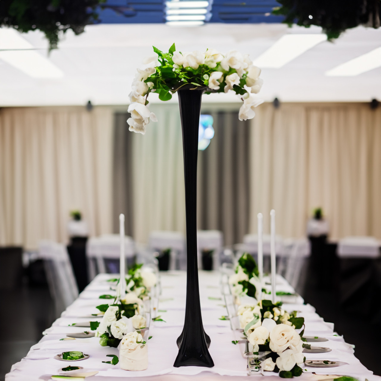 VTW0128BK - Black Tower Vase - 2