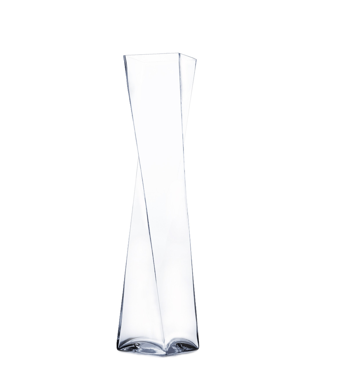 VUT0424 - Clear Twist Block Glass Vase - 4.7