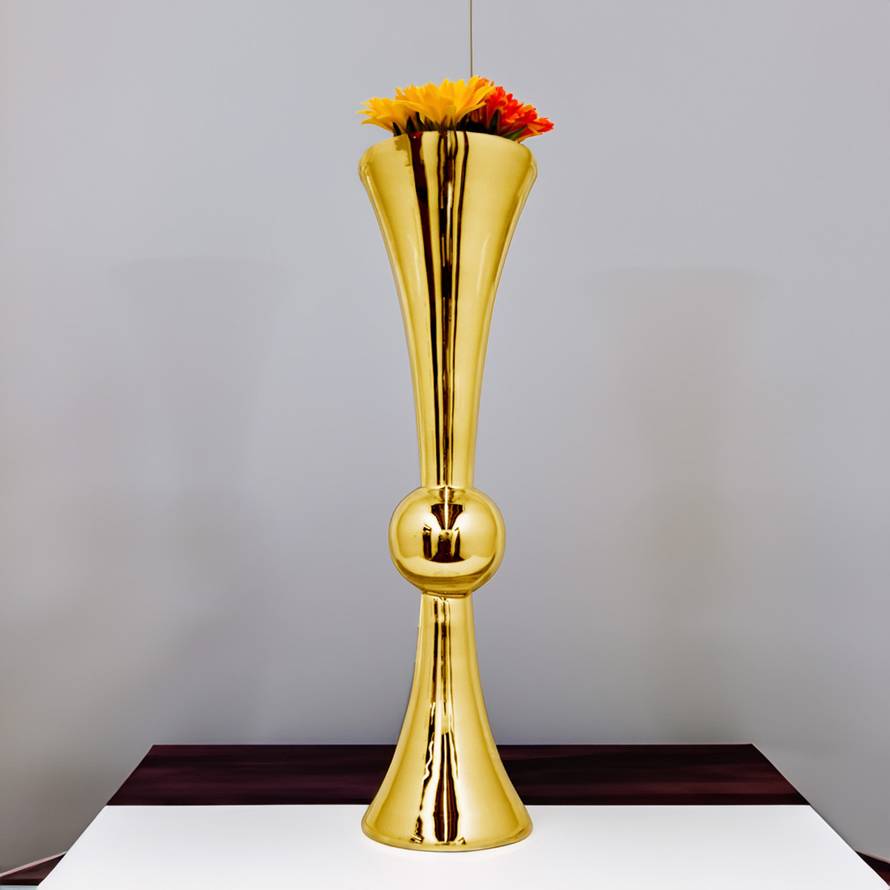 VTV2136GD - Gold Reversible Trumpet Vase - 36