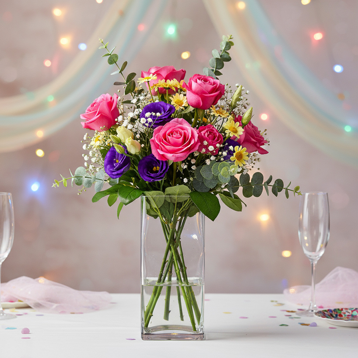 VBV0308 - Square Glass Block Vase - 3