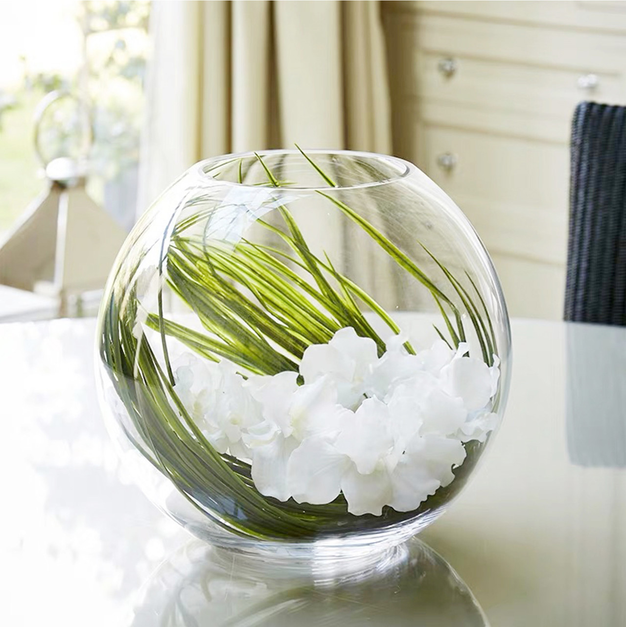 VBW0008 - Clear Bubble Bowl Glass Vase