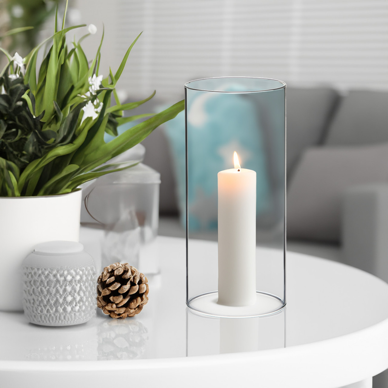 HST0410 - Clear Hurricane Candle Shade Chimney Tube [No Bottom