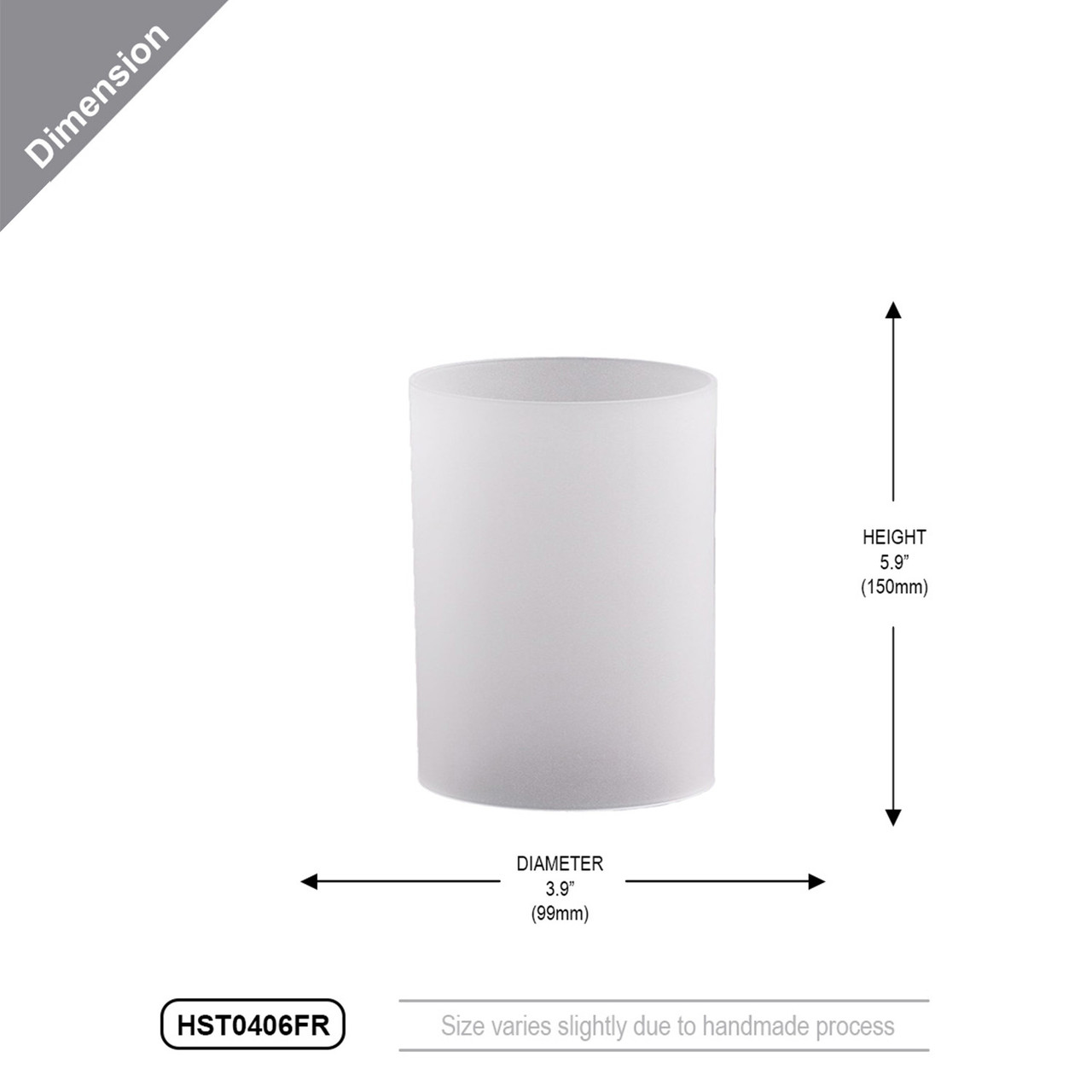 HST0406FR - Frosted Glass Hurricane Candle Shade Chimney Tube [No