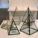 GET0610GD Gold Raised Pyramid Geometric Terrarium - 9.5"H  (9 pcs)