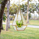 GET0610GD Gold Raised Pyramid Geometric Terrarium - 9.5"H  (9 pcs)