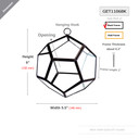 GET1106BK Dodecahedron Geometric Glass Terrarium 5.5" x 6" H (12 pcs)