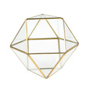 GET1606GD Gold Cuboctahedron Multi-Facet Ball Geometric Glass Terrarium. 6" H - (8 pcs)