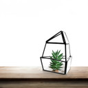 GET2006BK - Short Triangular Obelisk Geometric Glass Terrarium - 6"