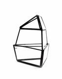 GET2006BK - Short Triangular Obelisk Geometric Glass Terrarium - 6"