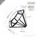 GET2105BK Black Diamond Geometric Glass Terrarium. 6"H - (12 pcs)