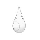 HCH0207 - Clear Hanging Pear Glass Terrarium / Candle Holder - 2"x7"