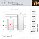 HST0610 - Clear Hurricane Candle Shade Chimney Tube  [No Bottom] - 6" x 10"